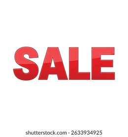 Sale sign, banner, poster, sticker red color on white