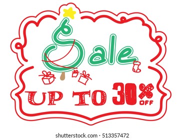sale up to sign christmas concept