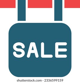 Sale Sign Glyph Two Color Icon For Personal And Commercial Use.
