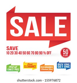 Sale sign graphics isolated on white in vector format. 