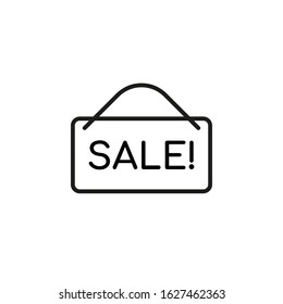 Sale sign icon line design isolated on white background