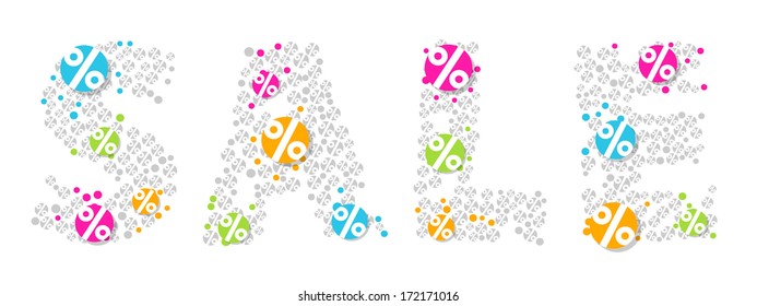 the sale sign made out of percent sign pictograms / the sale sign illustration / the discount
