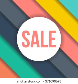sale sign on material design vector illustration