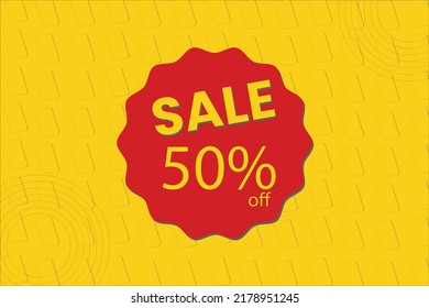 sale sign on wall with yellow Background 