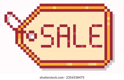 Sale sign. Pixel art style icon card.Black friday 8-bit Isolated vector illustration.