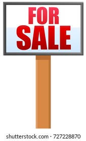 For sale sign post vector icon
