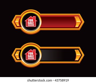 for sale sign red and black arrows