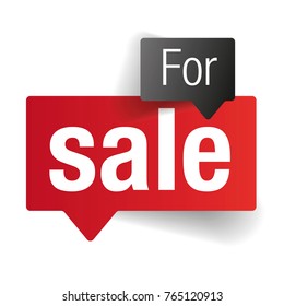 For Sale sign speech bubble vector