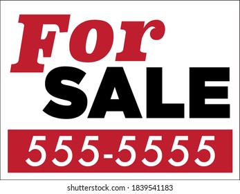 For Sale Sign Template | Vector Modern Design for Home Sales | For Sale By Owner Listing Signage | DIY Marketing | Print Ready File