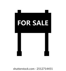 For sale signboard icon illustrated on background