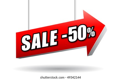 Sale signboard. Vector.