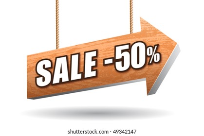 Sale signboard. Vector.
