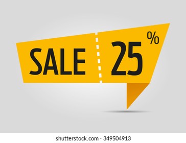 Sale signs with tear-off coupon, vector illustration
