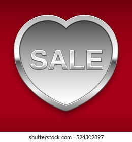 Sale silver badge, vector