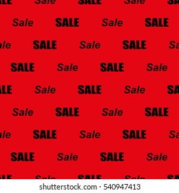 Sale simple background Black and red color Sale Wallpaper Closeout banner Selloff seamless pattern Vector illustration
