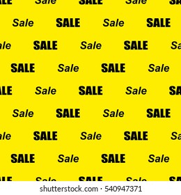 Sale simple background Black and yellow color Sale Wallpaper Closeout banner Selloff seamless pattern Vector illustration