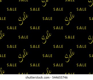 Sale simple background Black  and yellow color Sale background Closeout seamless pattern, Clearance wallpaper Selloff and Sellout theme Vector illustration 