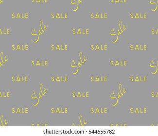Sale simple background Gray and yellow color Sale background Closeout seamless pattern, Clearance wallpaper Selloff and Sellout theme Vector illustration