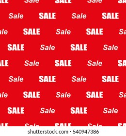 Sale simple background Red and white color Sale Wallpaper Closeout banner Selloff seamless pattern Vector illustration