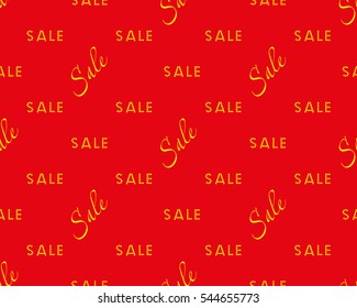 Sale simple background Red and yellow color Sale background Closeout seamless pattern, Clearance wallpaper Selloff and Sellout theme Vector illustration 