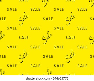 Sale simple background Yellow and black color Sale background Closeout seamless pattern, Clearance wallpaper Selloff and Sellout theme Vector illustration 