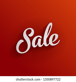 sale simple flat calligraphy design template on red background white abstract background scene red business plane simple flag marketing writing worth value printing deal contract partnership employmen