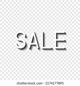 Sale simple icon vector. Flat design. White with shadow on transparent grid.ai