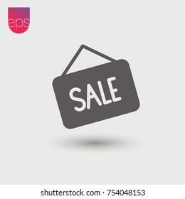 Icono de vector simple de venta. Emblema vectorial aislado en fondo gris. Pictograma del vector