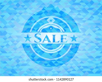 Sale sky blue mosaic emblem