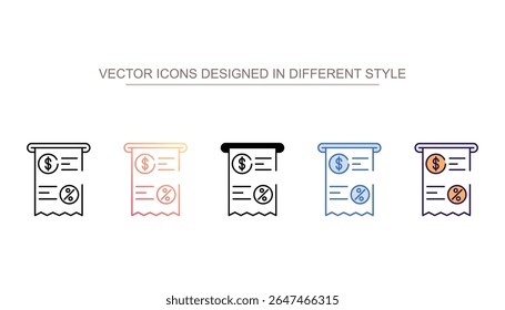Sale Slip icon design with white background stock illustration
