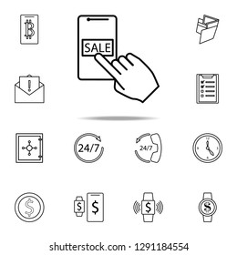 sale from a smart phone icon. Mobile banking icons universal set for web and mobile
