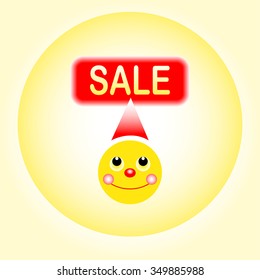 sale smiley on yellow background vector illustration