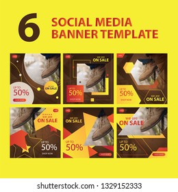 Sale Social media banner template. advertise on social networks, advertise your product and announcements. - Vector