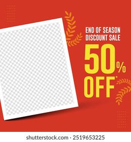 Sale Social Media Post Advertisement Vector illustration with Photo Space