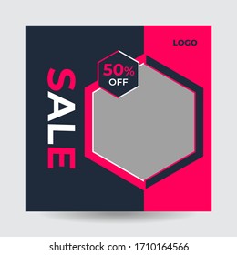 Sale social media post or banner template