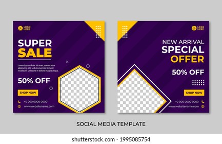 sale social media post design template Premium Vector