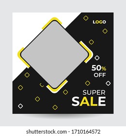 Sale social media post or square web banner or ads vector design