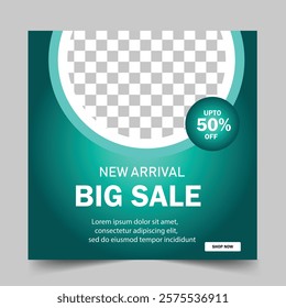 Sale social media post templates, fashion online shopping square banner,