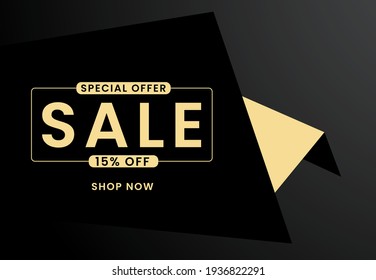 Sale special offer 15% off Shop Now, 15 percent Discount sale banner vector illustration