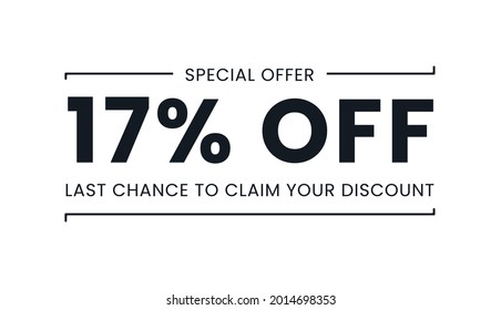 Sale special offer 17% off, last chance to claim your discount