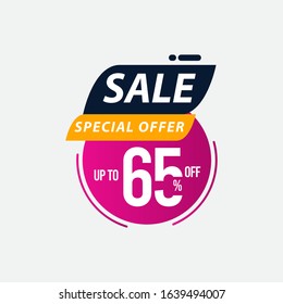 Sale Special Offer up to 65% off Limited Time Only Vector Template Design Illustration