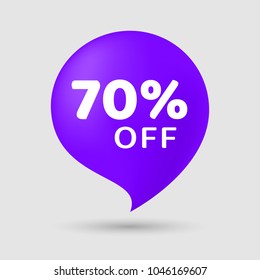 Sale special offer 70% off final reduction banner. Vector illustration in paper cut style