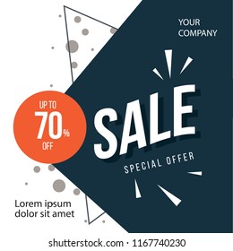 Sale Special Offer up to 70% off Vector Template Design Illustration