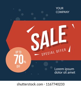 Sale Special Offer up to 70% off Vector Template Design Illustration