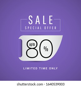 Sale Special Offer up to 80% Limited Time Only Vector Template Design Illustration