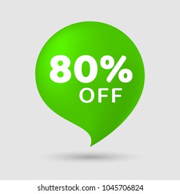 Sale special offer 80% off final reduction banner. Vector illustration in paper cut style
