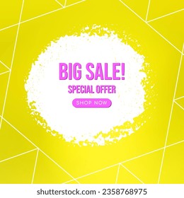 Sale special offer with artistic brush stroke shape design vector