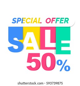 sale special offer banner design on white background