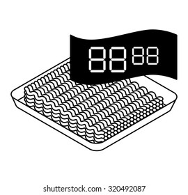 Sale / special offer / discount sign with black-out price digits: mince meat.