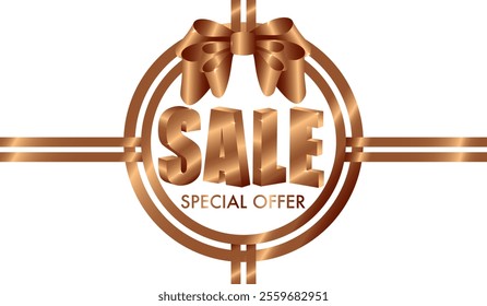 sale special offer golden text on a white background. vector illustration.
